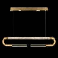 924140-312 Fine Art Lighting Antonia 52"W Linear Pendant with Gold Leaf/Brass/Smoke Finish