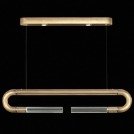 924140-320 Fine Art Lighting Antonia 52"W Linear Pendant with Gold Leaf/Nickel/No Parchment Finish