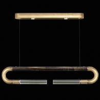 924140-321 Fine Art Lighting Antonia 52"W Linear Pendant with Gold Leaf/Nickel/Charcoal Finish
