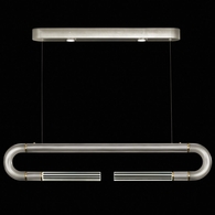 924140-410 Fine Art Lighting Antonia 52"W Linear Pendant with Silver Leaf/Brass/No Parchment Finish