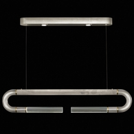 924140-412 Fine Art Lighting Antonia 52"W Linear Pendant with Silver Leaf/Brass/Smoke Finish