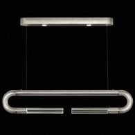 924140-420 Fine Art Lighting Antonia 52"W Linear Pendant with Silver Leaf/Nickel/No Parchment Finish