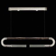 924140-421 Fine Art Lighting Antonia 52"W Linear Pendant with Silver Leaf/Nickel/Charcoal Finish