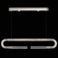 924140-422 Fine Art Lighting Antonia 52"W Linear Pendant with Silver Leaf/Nickel/Smoke Finish