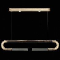 924140-521 Fine Art Lighting Antonia 52"W Linear Pendant with Soft Gold Leaf/Nickel/Charcoal Finish