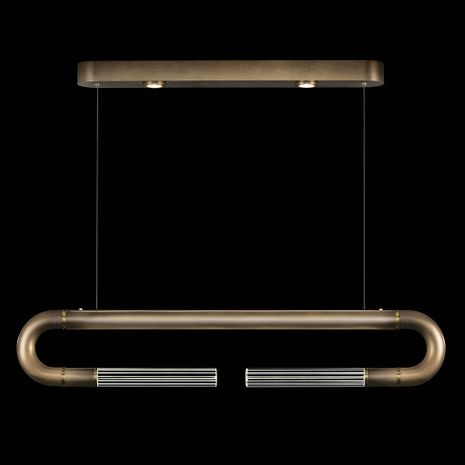 924140-610ST Fine Art Lamps Antonia 52"W Linear Pendant with Bronze Finish