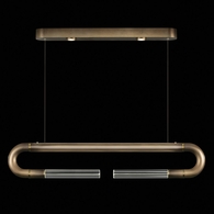 924140-610 Fine Art Lighting Antonia 52"W Linear Pendant with Ombre Bronze/Brass/No Parchment Finish