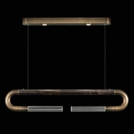 924140-611 Fine Art Lighting Antonia 52"W Linear Pendant with Ombre Bronze/Brass/Charcoal Finish