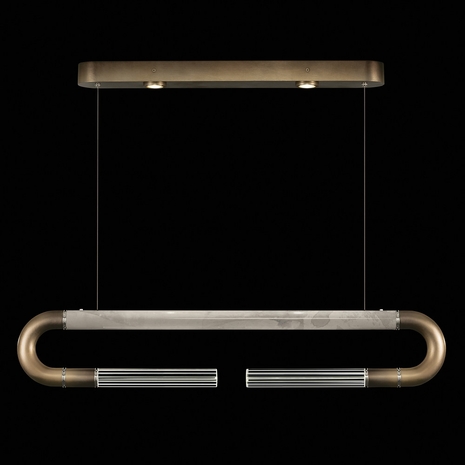 924140-622 Fine Art Lighting Antonia 52"W Linear Pendant with Ombre Bronze/Nickel/Smoke Finish