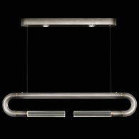 924140-710 Fine Art Lighting Antonia 52"W Linear Pendant with Ombre Silver/Brass/No Parchment Finish