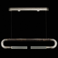 924140-711 Fine Art Lighting Antonia 52"W Linear Pendant with Ombre Silver/Brass/Charcoal Finish