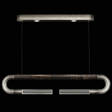 924140-721 Fine Art Lighting Antonia 52"W Linear Pendant with Ombre Silver/Nickel/Charcoal Finish