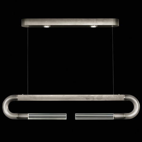 924140-722 Fine Art Lighting Antonia 52"W Linear Pendant with Ombre Silver/Nickel/Smoke Finish