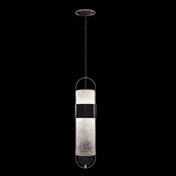 924840-11ST Fine Art Lamps 2 Light Bond 8" Round Pendant with Black/Silver Finish