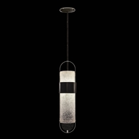 924840-11ST Fine Art Lighting Bond 8"W Round Pendant with Black & Silver/Diamond Blanket Finish