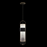 924840-21ST Fine Art Lamps 2 Light Bond 8" Round Pendant with Black/Gold Finish