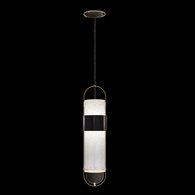 924840-22ST Fine Art Lamps 2 Light Bond 8" Round Pendant with Black/Gold Finish