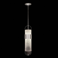 924840-41ST Fine Art Lighting Bond 8"W Round Pendant with Silver/Diamond Blanket Finish
