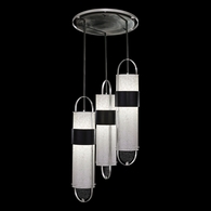 925340-12ST Fine Art Lamps 6 Light Bond 23.5" Round Pendant with Black/Silver Finish