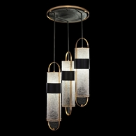 925340-21ST Fine Art Lamps 6 Light Bond 23.5" Round Pendant with Black/Gold Finish