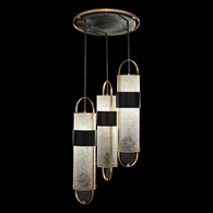 925340-21ST Fine Art Lighting Bond 23.5"W Round Pendant with Black & Gold/Diamond Blanket Finish