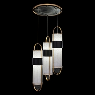 925340-22ST Fine Art Lamps 6 Light Bond 23.5" Round Pendant with Black/Gold Finish