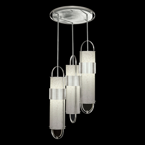 925340-42 Fine Art Lighting Bond 23.5"W Round Pendant with Silver/Bahama Sand Finish