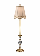 9256 Wildwood 36in. Brass Alice Lamp with Silk Shade and Antique Patina/Clear Finish