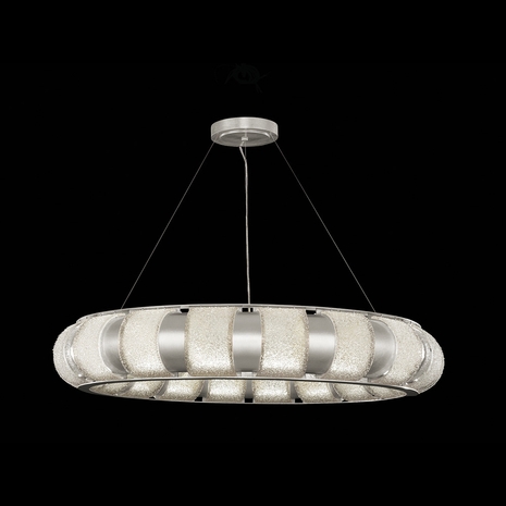 925740-41 Fine Art Lighting Bond 45"W Round Pendant with Silver/Diamond Blanket Finish