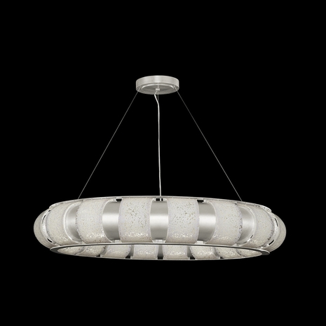 925740-42 Fine Art Lighting Bond 45"W Round Pendant with Silver/Bahama Sand Finish
