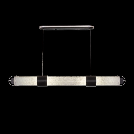 926040-12ST Fine Art Lamps Bond 60"W Linear Pendant with Black/Silver Finish