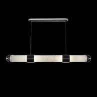 926040-12 Fine Art Lighting Bond 60"W Linear Pendant with Black & Silver/Bahama Sand Finish