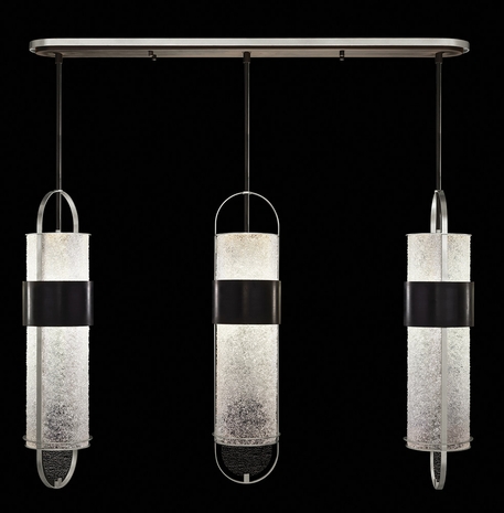 926140-11 Fine Art Lighting Bond 48"W Linear Pendant with Black & Silver/Diamond Blanket Finish