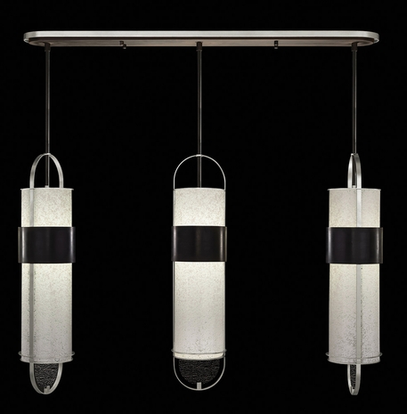 926140-12 Fine Art Lighting Bond 48"W Linear Pendant with Black & Silver/Bahama Sand Finish