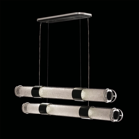 926240-11ST Fine Art Lighting Bond 60"W Linear Pendant with Black & Silver/Diamond Blanket Finish
