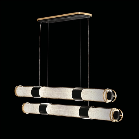 926240-22ST Fine Art Lighting Bond 60"W Linear Pendant with Black & Gold/Bahama Sand Finish