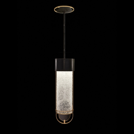 926340-21 Fine Art Lighting Bond 5.5"W Round Pendant with Black & Gold/Diamond Blanket Finish