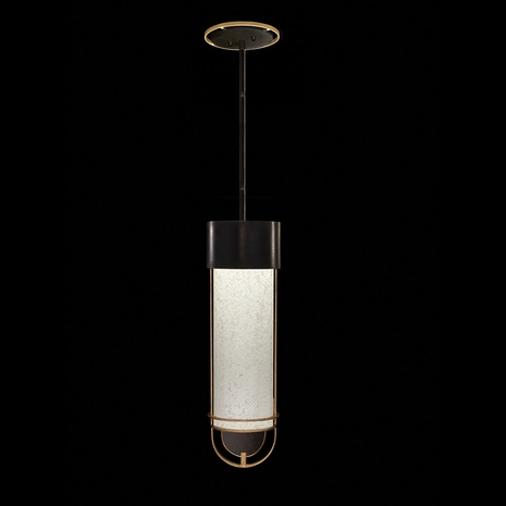 926340-22 Fine Art Lighting Bond 5.5"W Round Pendant with Black & Gold/Bahama Sand Finish
