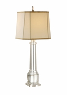 9275 Wildwood 37in. Solid Crystal Copely Lamp with Silk Shade and Clear Finish