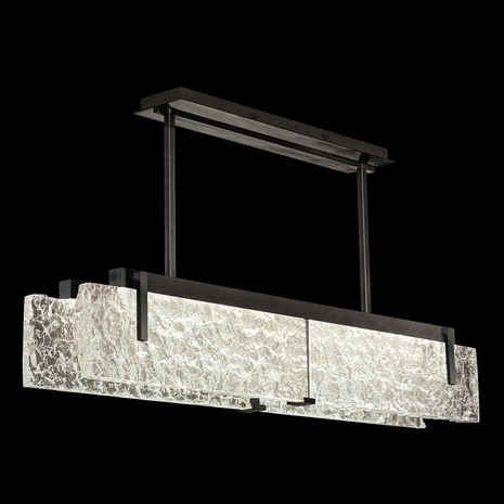 928040-11 Fine Art Lighting Terra 52.25"W Linear Pendant with Black/Clear Glass Finish