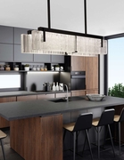 928040-15 Fine Art Lighting Terra 52.25"W Linear Pendant with Black/Rake Clear Finish