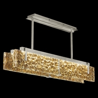 928040-22 Fine Art Lighting Terra 52.25"W Linear Pendant with Silver/Gold Leaf Glass Finish