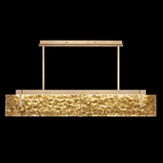 928040-32 Fine Art Lighting Terra 52.25"W Linear Pendant with Gold/Gold Leaf Glass Finish