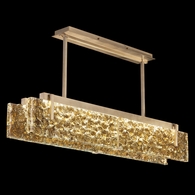 928040-32 Fine Art Lighting Terra 52.25"W Linear Pendant with Gold/Gold Leaf Glass Finish