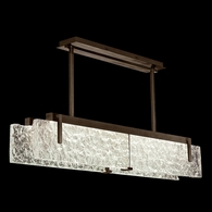 928040-41 Fine Art Lighting Terra 52.25"W Linear Pendant with Bronze/Clear Glass Finish