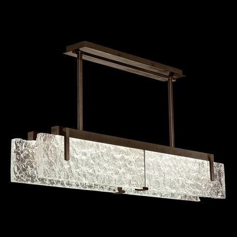 928040-41 Fine Art Lighting Terra 52.25"W Linear Pendant with Bronze/Clear Glass Finish