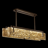928040-42 Fine Art Lighting Terra 52.25"W Linear Pendant with Bronze/Gold Leaf Glass Finish