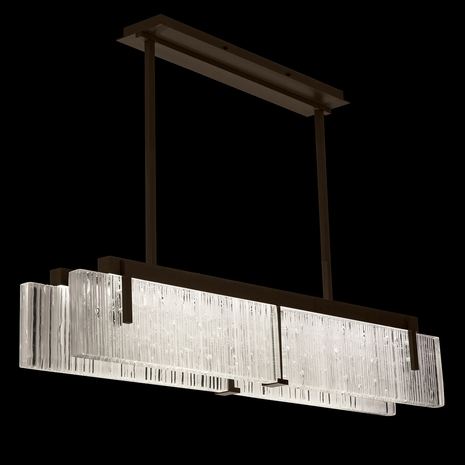 928040-45 Fine Art Lighting Terra 52.25"W Linear Pendant with Bronze/Rake Clear Finish