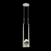 928240-1 Fine Art Lighting Strata 7.5"W Round Pendant with Silver Leaf Finish