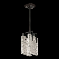 930240-11 Fine Art Lighting Terra 7.75"W Rectangular Pendant with Black/Clear Glass Finish